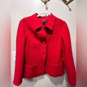 Women’s Red Wool Lands’ End light weight jacket/ blazer. Size 12. EUC.